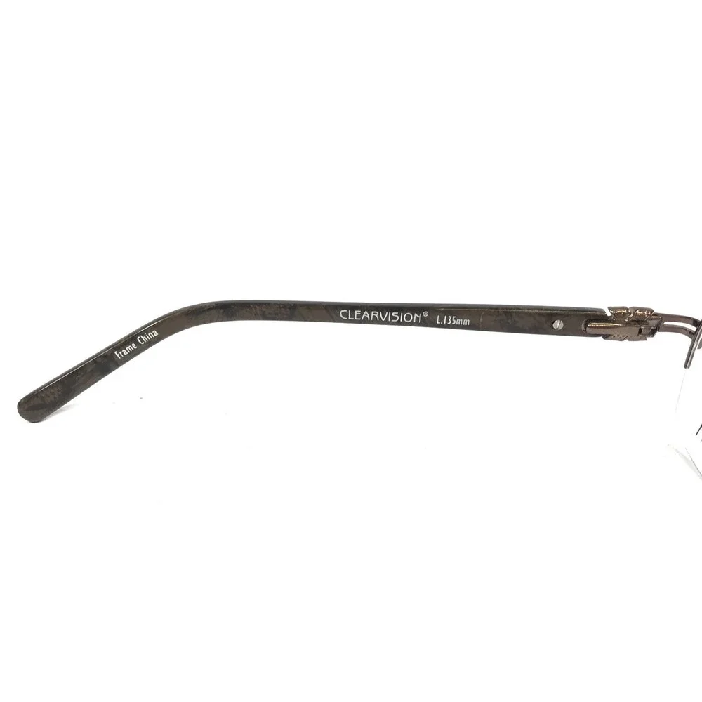 Clear Vision Eyeglasses Frames CORA BROWN Cat Eye Half Rim 53-17-135